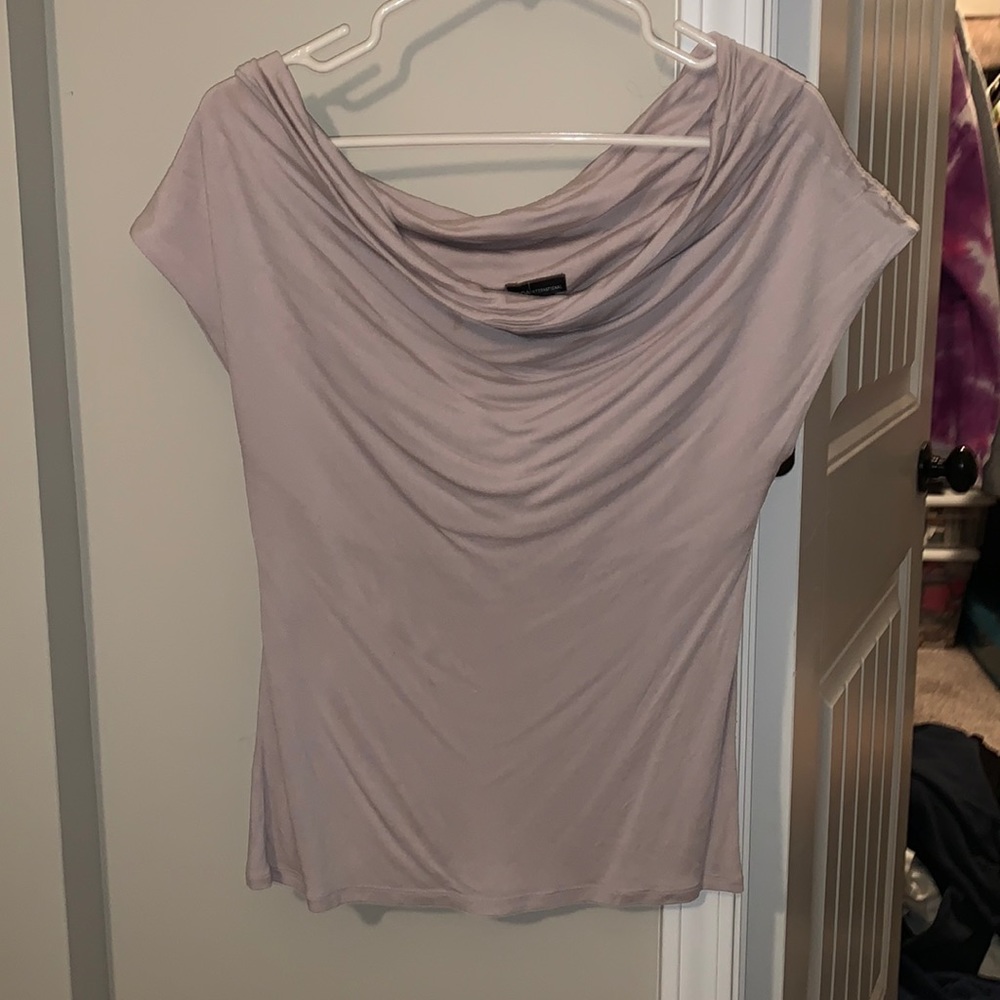 Off shoulder light lavender top